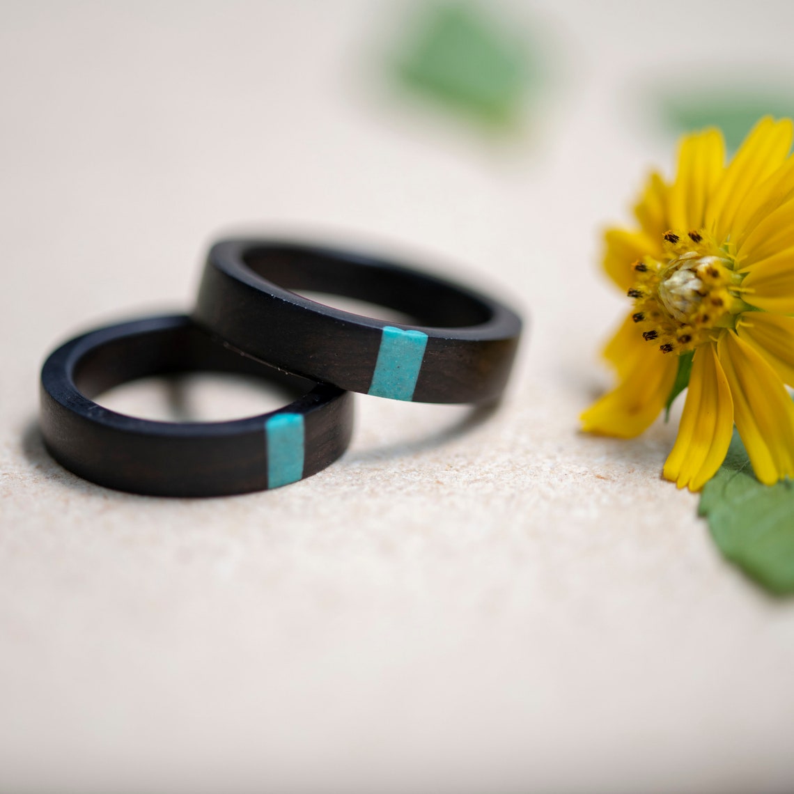 Personalized Turquoise Couple Rings/Promise Rings For Etsy
