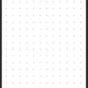 Puede incluir: Una hoja de papel blanca con una cuadrícula de puntos negros espaciados uniformemente.