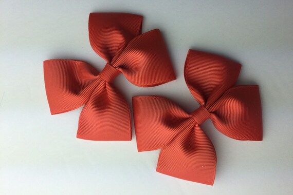 Burnt Orange Hair Bows Burnt Orange Fall Hair Clips Etsy