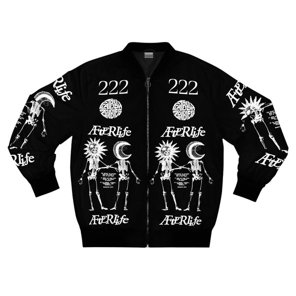 Flatbush zombies black afterlife bomber  jacket  front  and back printed