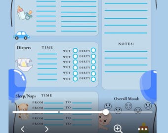 Diário do Bebê para Imprimir | Planilha de Rotina para Recém-Nascidos | Registro de Alimentação, Sono e Troca de Fraldas