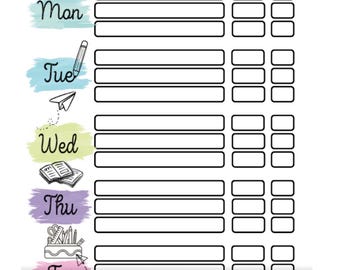 Planilha de Tarefas de Casa para Crianças: Imprimível