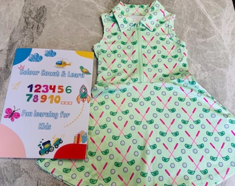 Conjunto de vestido de tênis tamanho 18-24 meses + livros de colorir infantis