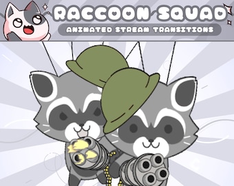 Raccoon Squad Transitions for Streamers | Cute | Cozy | Adorable | Kawaii | Pet | 60 FPS | Animated | Sound | Twitch | Youtube | Kick