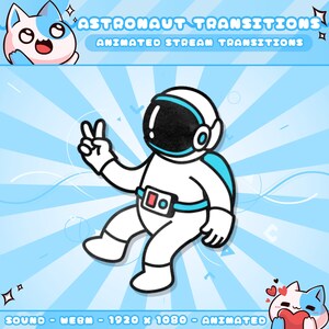 Transiciones de astronautas espaciales para Streamers / Lindo / Acogedor / Kawaii / Anime / Ciencia ficción / Dibujos animados / Animado / Sonido / Twitch / Youtube / Kick