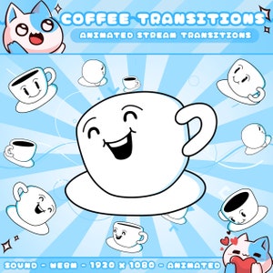Coffee Stinger Transitions for Streamers | Cute | Cozy | Drink | Cartoon | Morning Vibes | Animated | Sound | Twitch | Youtube | Kick