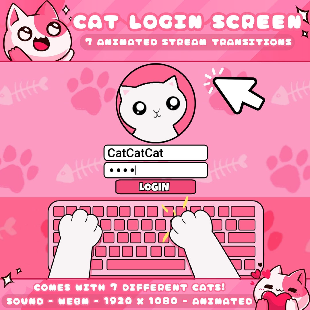 Cat Login Screen Transitions for Streamers | Kitty | Cute | Cozy ...