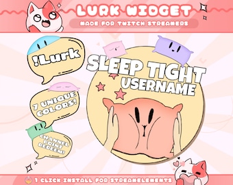 Lurk Widget for Twitch Streamers | Chat Command | Resizeable | Animated | Sound | Displays Usernames | Streamelements | 1 Click Installs