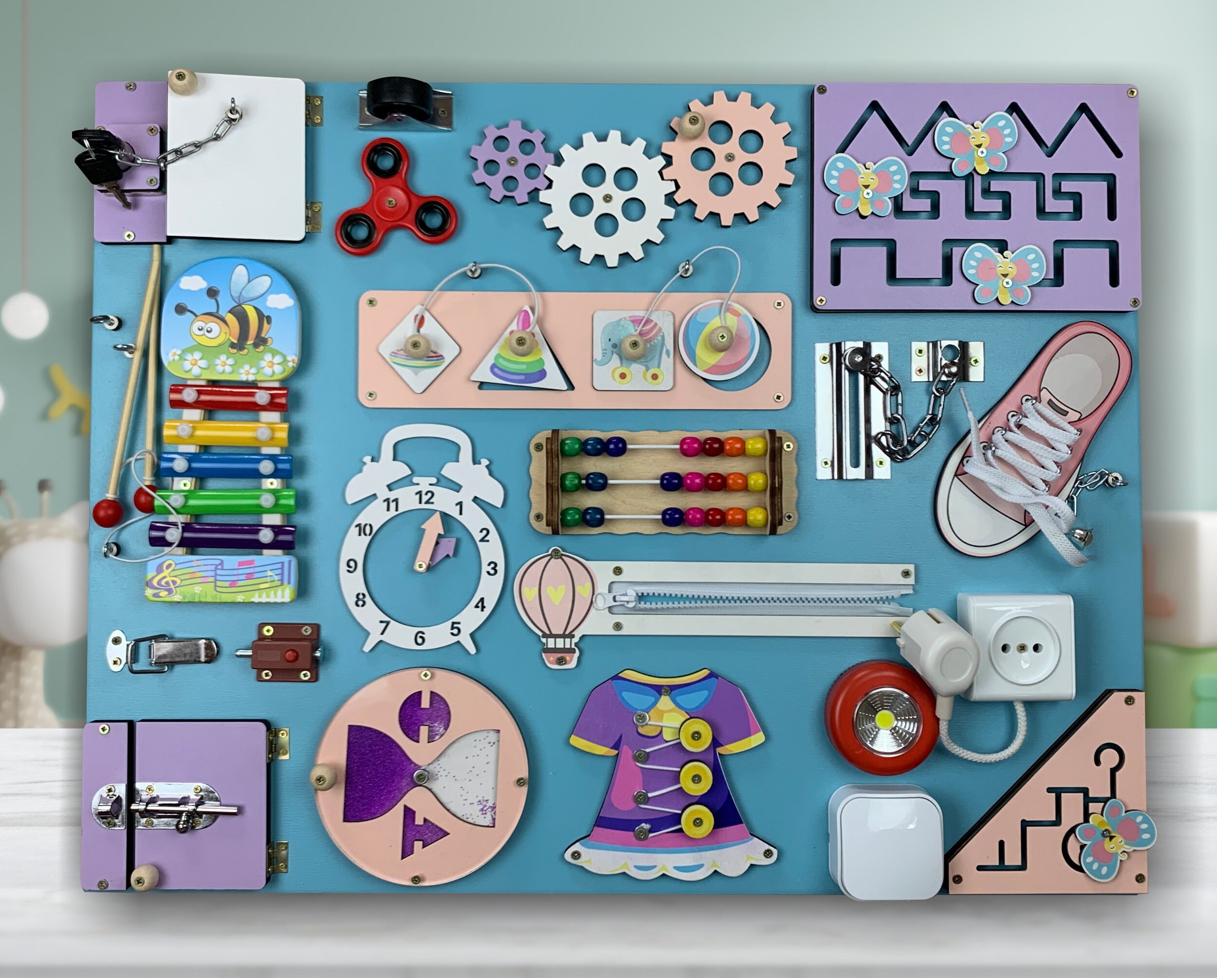 Toddler Busy Board 1 Year Old Activity Board Large Busy Boards Etsy