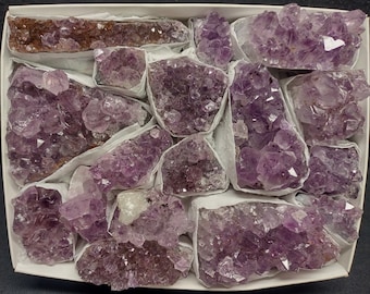Bulk Wholesale Small Flat 1-2" Purple Amethyst Quartz Pieces Flat from Brazil, 2-2.50 Pounds