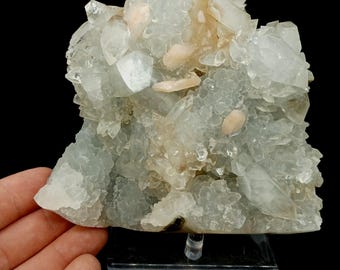 Combinación de apofilita, estilbita y calcita de 5 pulgadas de Jalgaon, Maharashtra, India, 2,40 libras