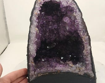Classic Deep Cavity 10.60" Tall Purple Amethyst Quartz Cathedral Geode from Brazil, 26.70 Pounds