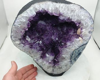 Large 11.10" Tall Purple Amethyst Quartz Geode from Brazil, 39.79 Pounds