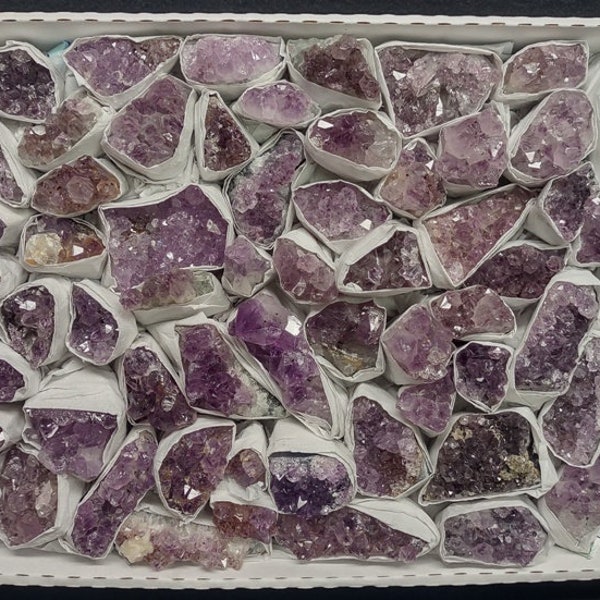 Bulk Wholesale 1-3" Purple Amethyst Quartz Pieces Flat from Brazil, 6-7 Pounds