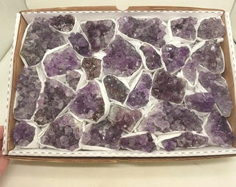 Bulk Wholesale 1-3" Purple Amethyst Quartz Pieces Flat from Brazil, 6-7 Pounds