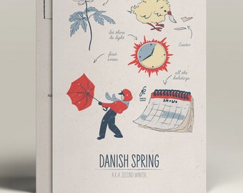 Danish Spring | Illustrated A6 Postcard