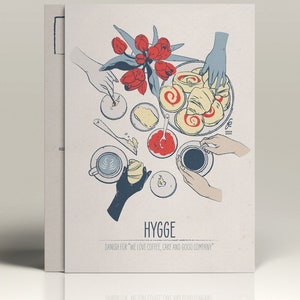 Dänisch Illustriert A6 Postkarte | Hygge II