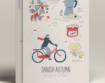 Autunno danese/Cartolina illustrata A6