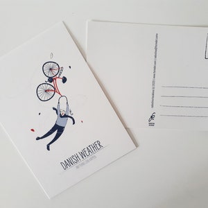 Dänisches Wetter | Dänische illustrierte A6 Postkarte
