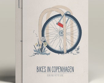 Bikes in Copenhagen | Danish Illustrated A6 Postcard