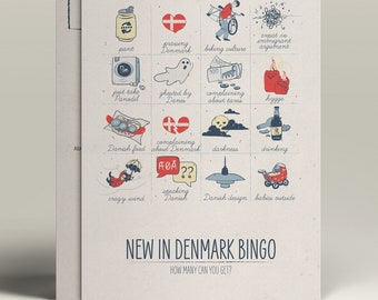 Danish Expat Bingo | Illustrated A6 Postcard