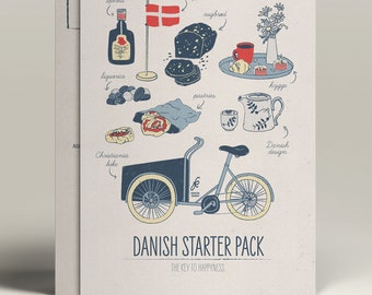 Dänisch Starter Paket | Illustrierte A6 Postkarte