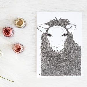 Sheep Card // Sheep Art // Blank Card // Animal Card
