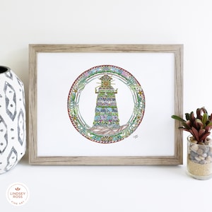 Leuchtturm Art, 11 x 14 Druck, Leuchtturm Druck, Ozean Wand Druck, Meer Wand Druck, Leuchtturm Wand Kunst, Leuchtturm Mandala, 11 x 14 Druck