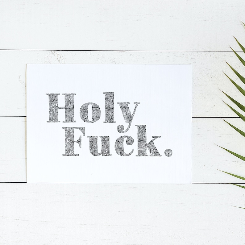 Holy Fuck // Blank Card // Divorce Card // Career Change Card // All Occasion Card // Funny Card // Swearing Card image 1