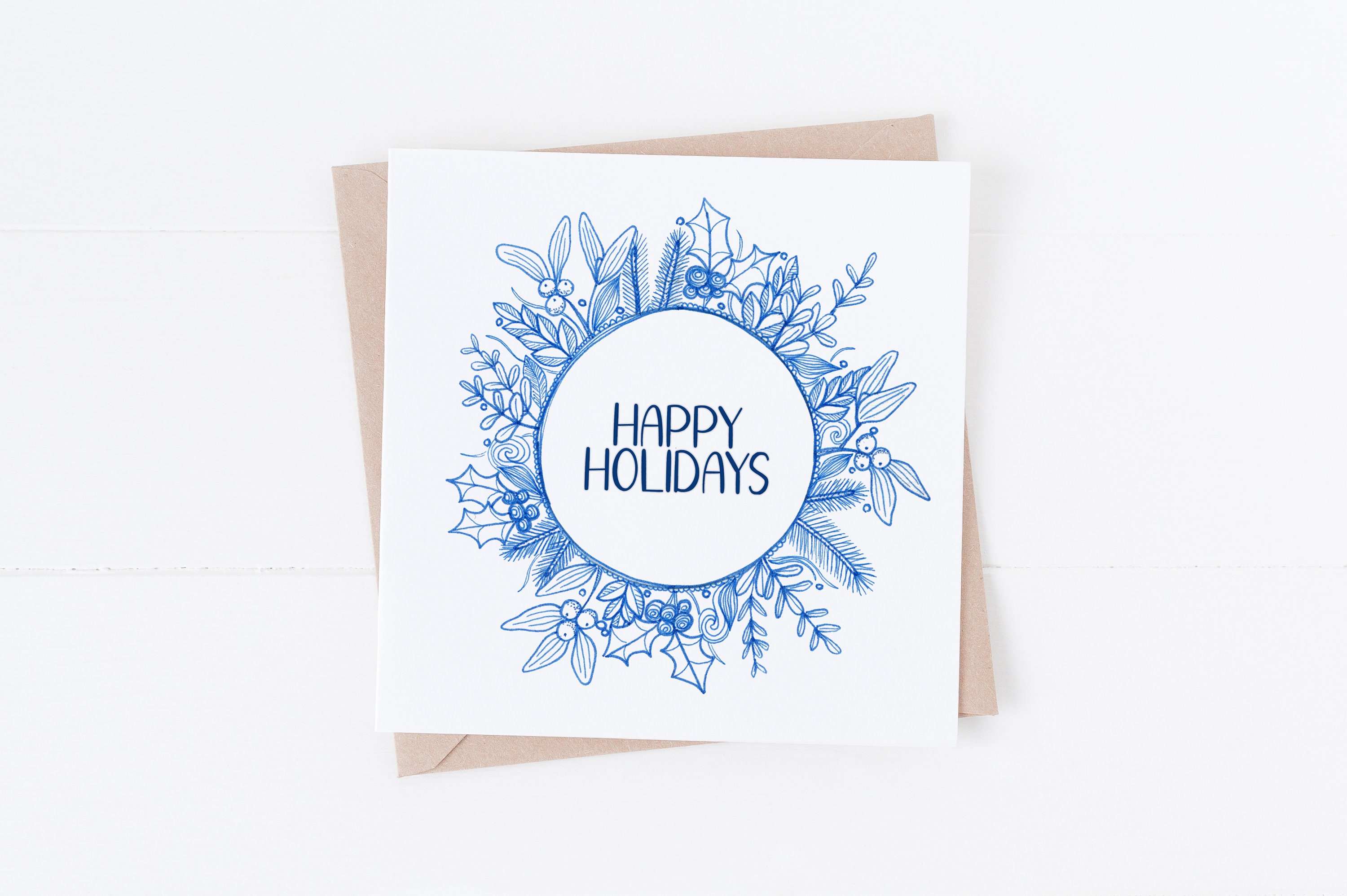 Holiday Card // Christmas Card // Minimalist Illustration // | Etsy