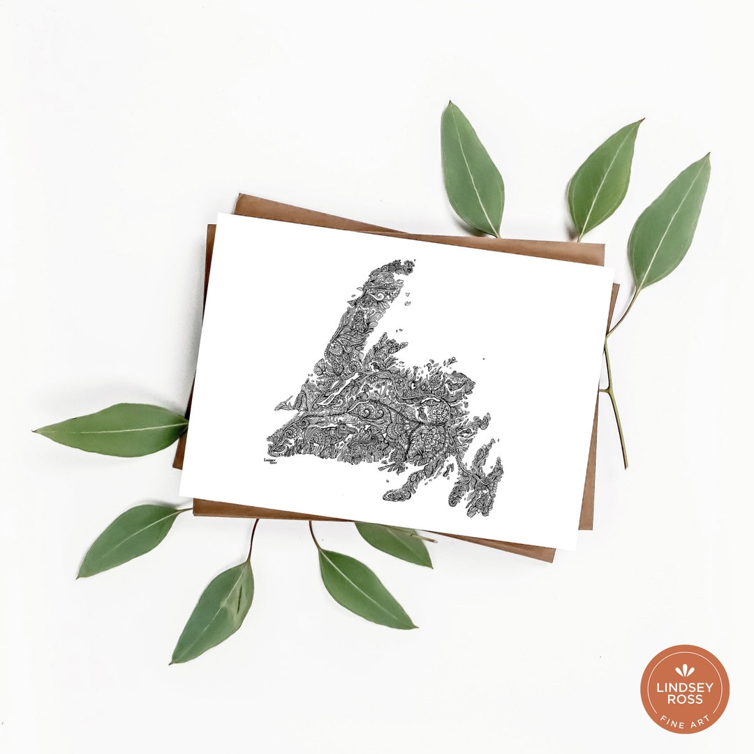 Newfoundland Card, Newfoundland Art, Newfoundland Gift, Newfoundland