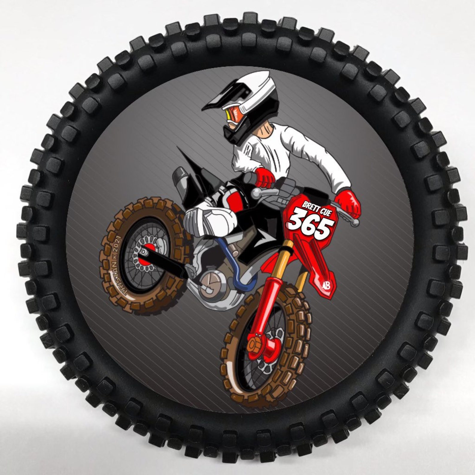 Custom Dirt Bike Motocross Gift 2 Pack Motorcycle Tire Coaster Etsy