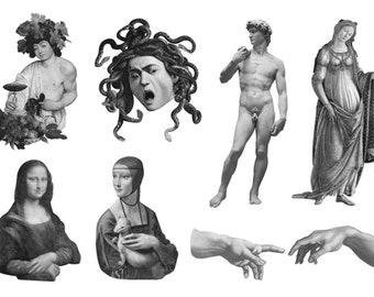 2 sheets of Renaissance temporary tattoos in Italy with its historical notebook