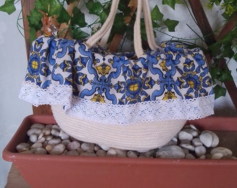 Woven rope bag, Sicilian bag, rope bag, porte monnaie beach bag, bordado, patchwork, shopper bag