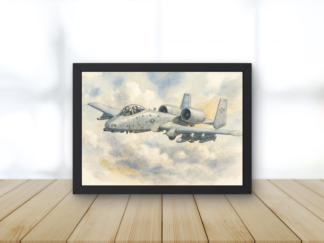 A-10 サンダーボルト II 水彩画：ミリタリー航空アート（デジタル