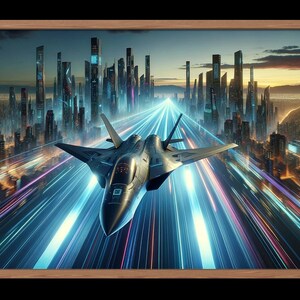 Futuristic Jet Fighter Aviation Artwork | Airplane Wall Decor | Military Aircraft Gift | Printable Art | High Resolution | Digital Download