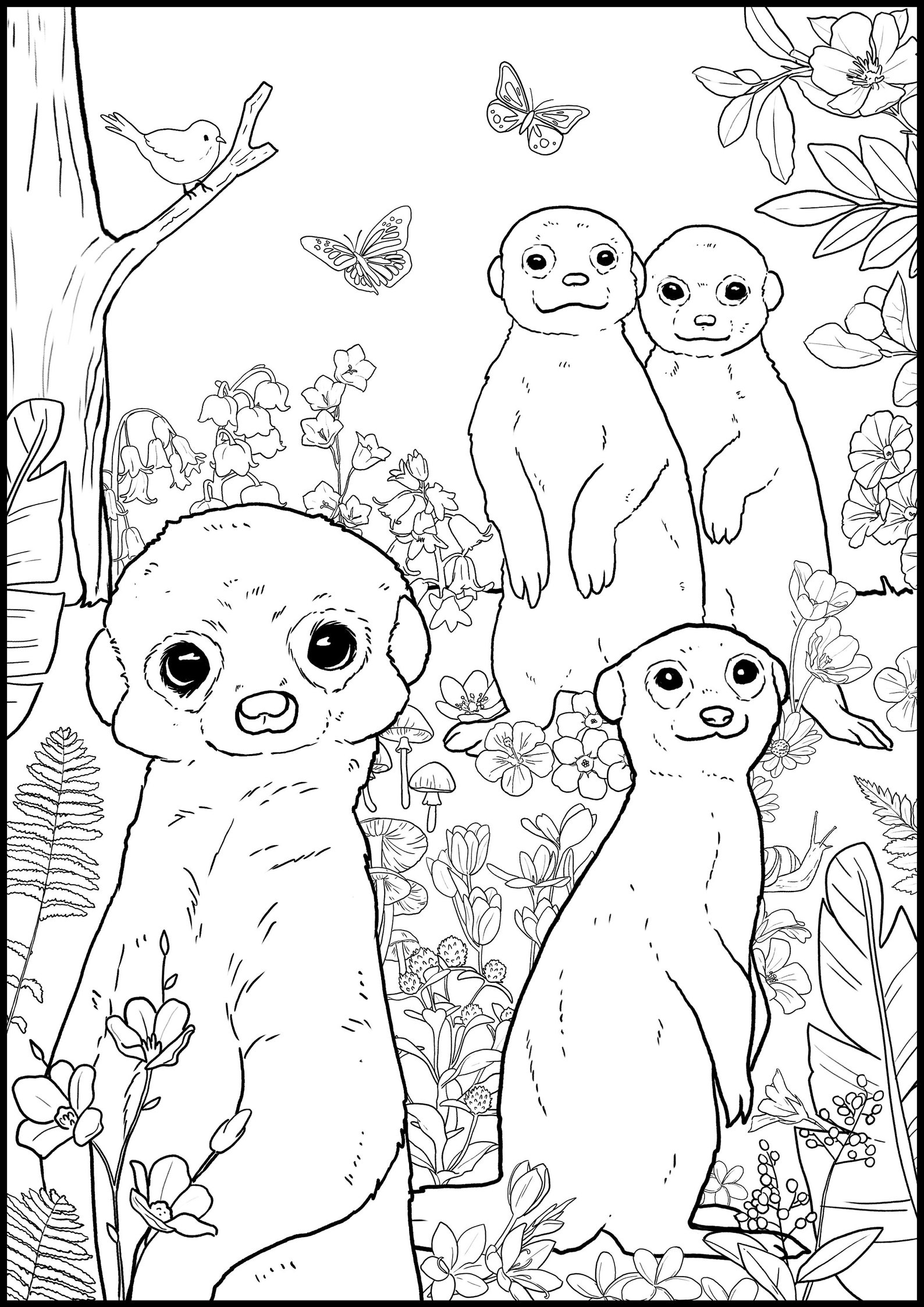 Baby Animals Adult Coloring Book | 25 Coloring Pages for Grownups - Etsy
