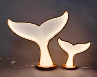 Lámpara de cola de ballena: Lámparas de mesa con forma de madre y bebé ballena