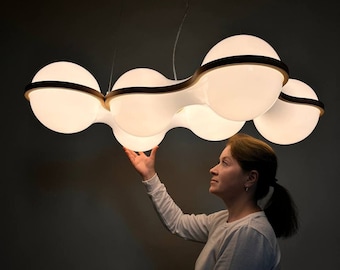 Large Bright Lighting in the shape of a Water Molecule | Unique Lighting for the Dining Area and Living Room made personally by the author