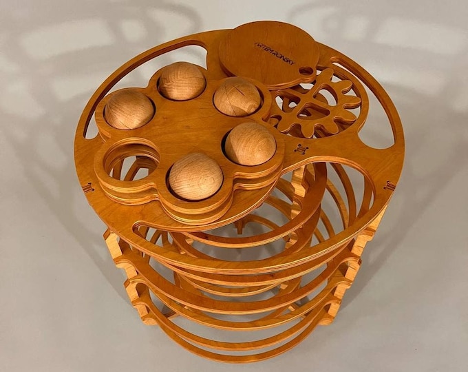 Coreolis Rolling Ball Sculpture | Wooden Marble Machine made in Ukraine | Handmade Perpetual Motion