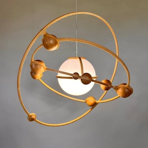 Tellurian Pendant Lamp: Nordic Mid-Century Plywood Ceiling Light