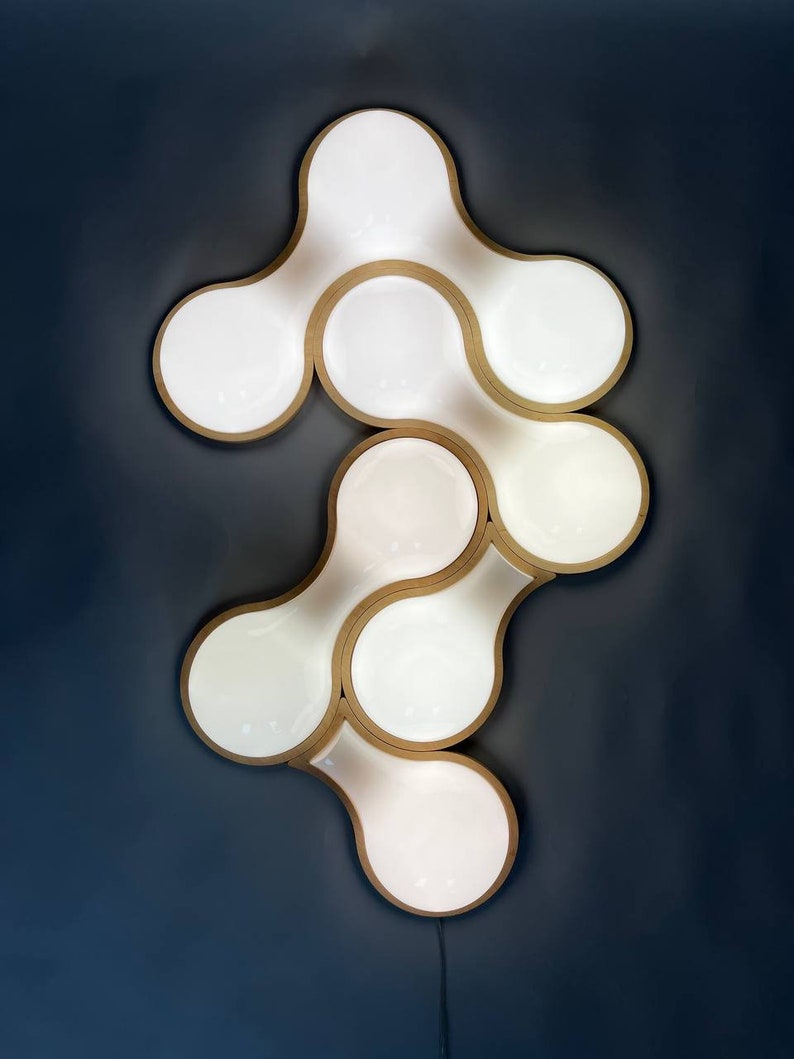 Stylish LED wall lighting of Ukrainian design Futuristic LED wall art with the name MOLECULE Wall decoration in the style of minimalism image 7