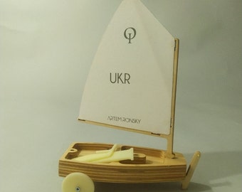 Miniature Optimist Sailing Boat