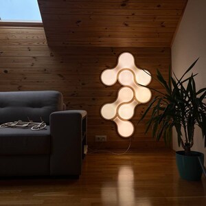 Stylish LED wall lighting of Ukrainian design Futuristic LED wall art with the name MOLECULE Wall decoration in the style of minimalism image 3