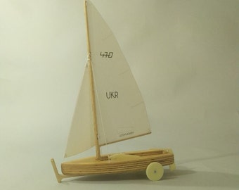 Miniature Sailing dinghy class 470 | Sailing Gifts | Handmade Sailing Boat