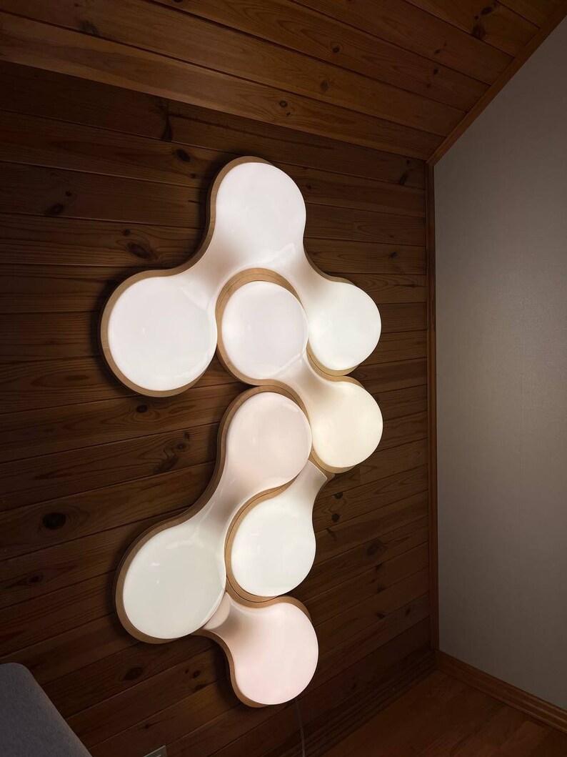 Stylish LED wall lighting of Ukrainian design Futuristic LED wall art with the name MOLECULE Wall decoration in the style of minimalism image 4