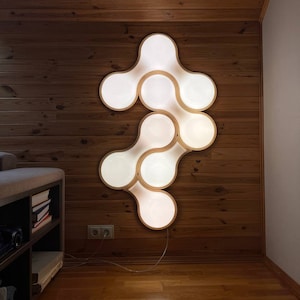 Stylish LED wall lighting of Ukrainian design Futuristic LED wall art with the name MOLECULE Wall decoration in the style of minimalism image 1