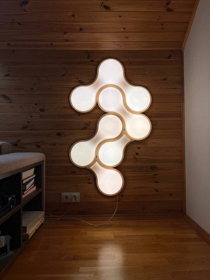 Stylish LED wall lighting of Ukrainian design Futuristic LED wall art with the name MOLECULE Wall decoration in the style of minimalism image 1