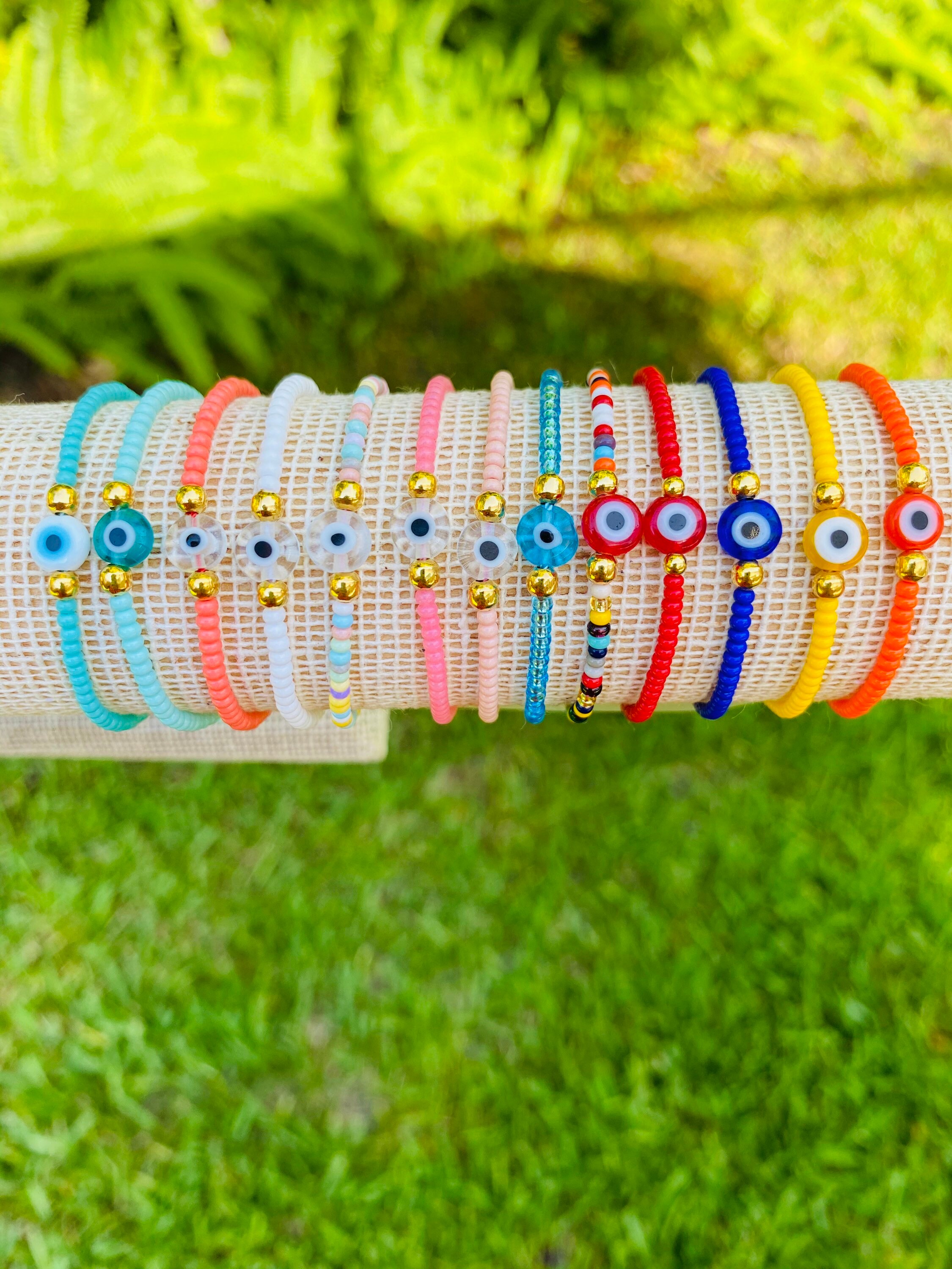 Evil Eye ブレスレット レディース 赤ちゃん 新生児 幼児 キッズ ピンク 保護ブレスレット お守り 小さな女の子 Mommy And Me 幸運 調節可能なストリングブレ