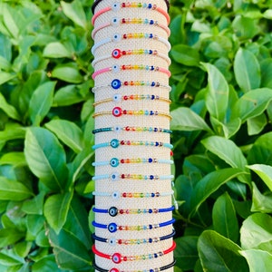 Bracelet en cristal mauvais œil avec chakras.